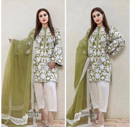 AGHA NOOR LAWN UNSTITCHED EMB 3PC