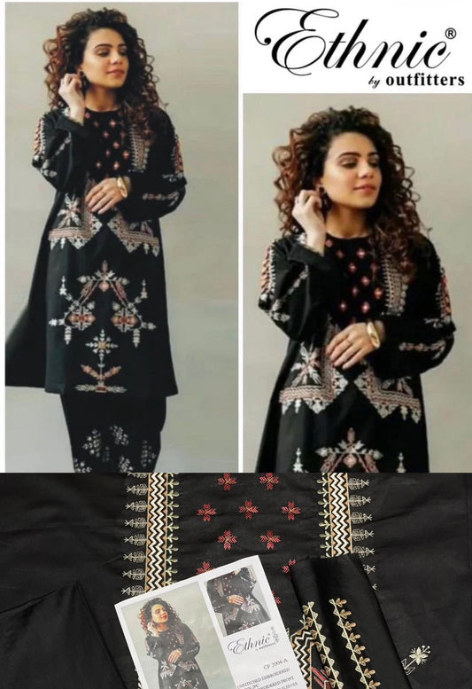 ETHNIC LAWN UNSTICH EMBROIDERED 2-PIC